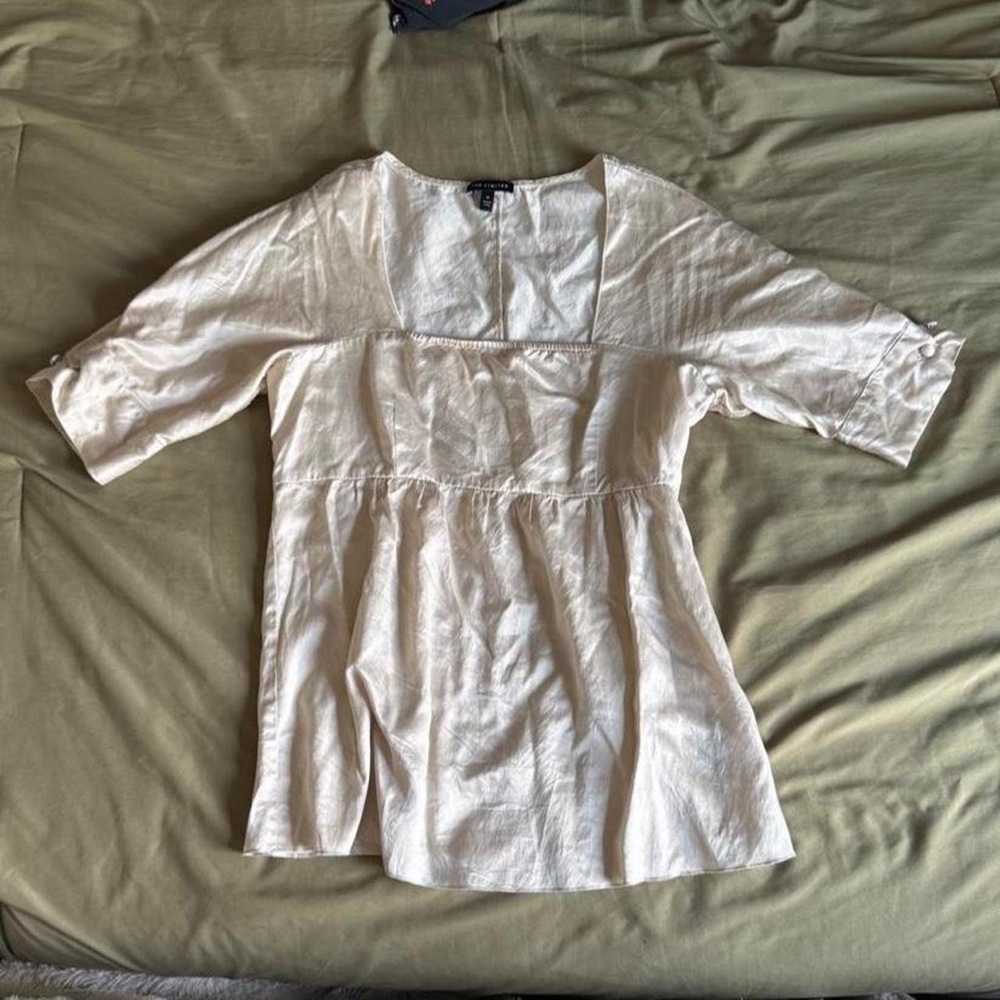 The Limited Off-White Peasant Tunic Top